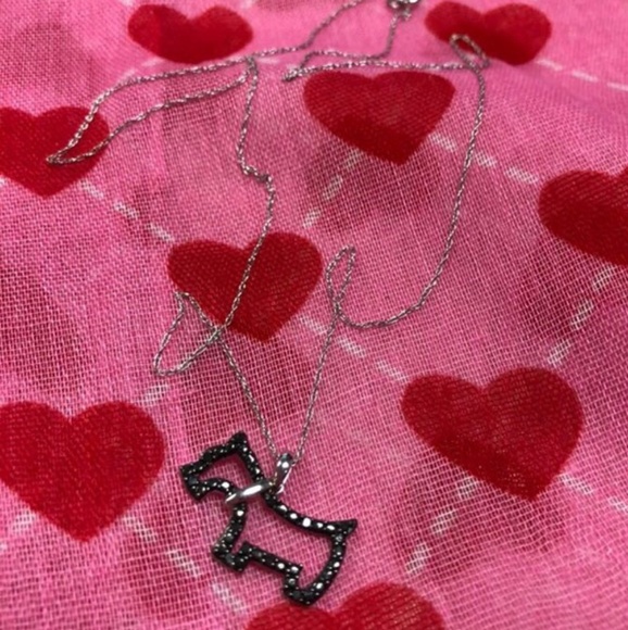 10 K Black  Scottie Dog Pendant Necklace - Picture 2 of 7